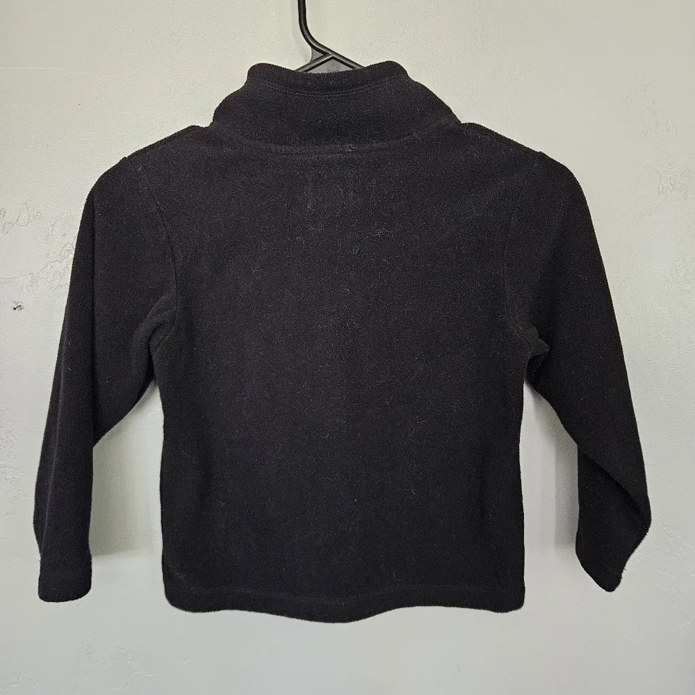 The Children's Place Toddler Boy XS 4 Black Fleece Pullover Quarter Zip Jacket